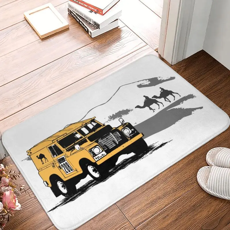 Custom Yellow Car Desert Trophy Doormat Anti-Slip Entrance Kitchen Bath Floor Door Mat Garage Rug Carpet Footpad