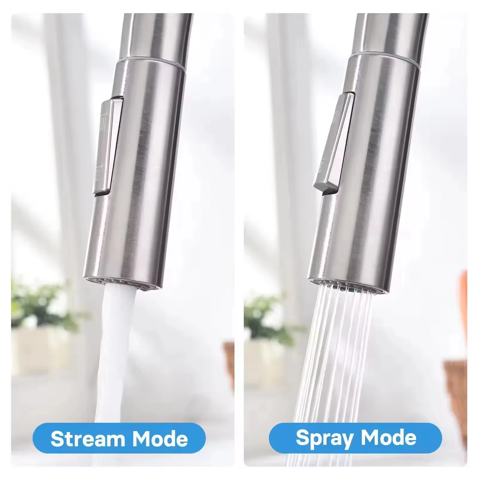 Роскошный SUS304 с одной ручкой, выдвижной умный сенсорный датчик для гурманов, кухонный смеситель, двусторонний водосберегающий смеситель для горячей и холодной воды