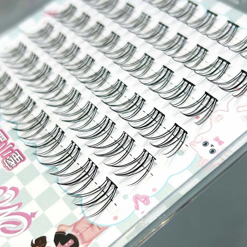 Estensioni delle ciglia noglue Ciglia finte naturali 12mm Stile coreano Ciglia a grappolo perfettamente soffici per trucchi da donna
