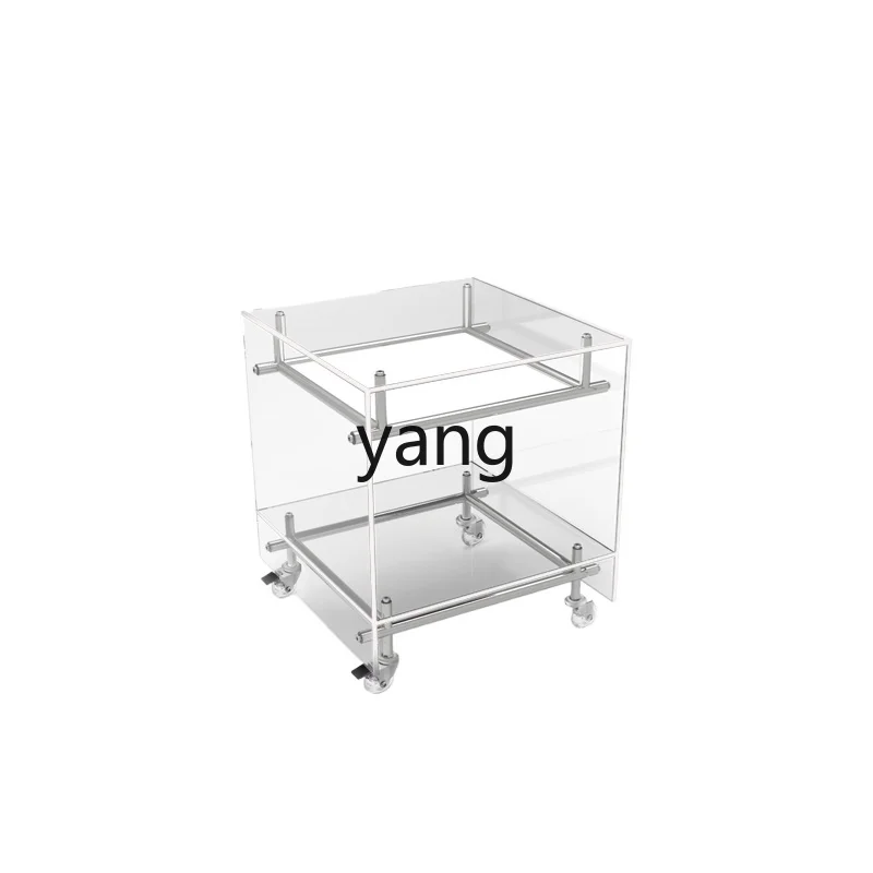 LHM,   Sofa Side Table Acrylic Middle-Aged Trolley Portable Coffee Table Simple Household