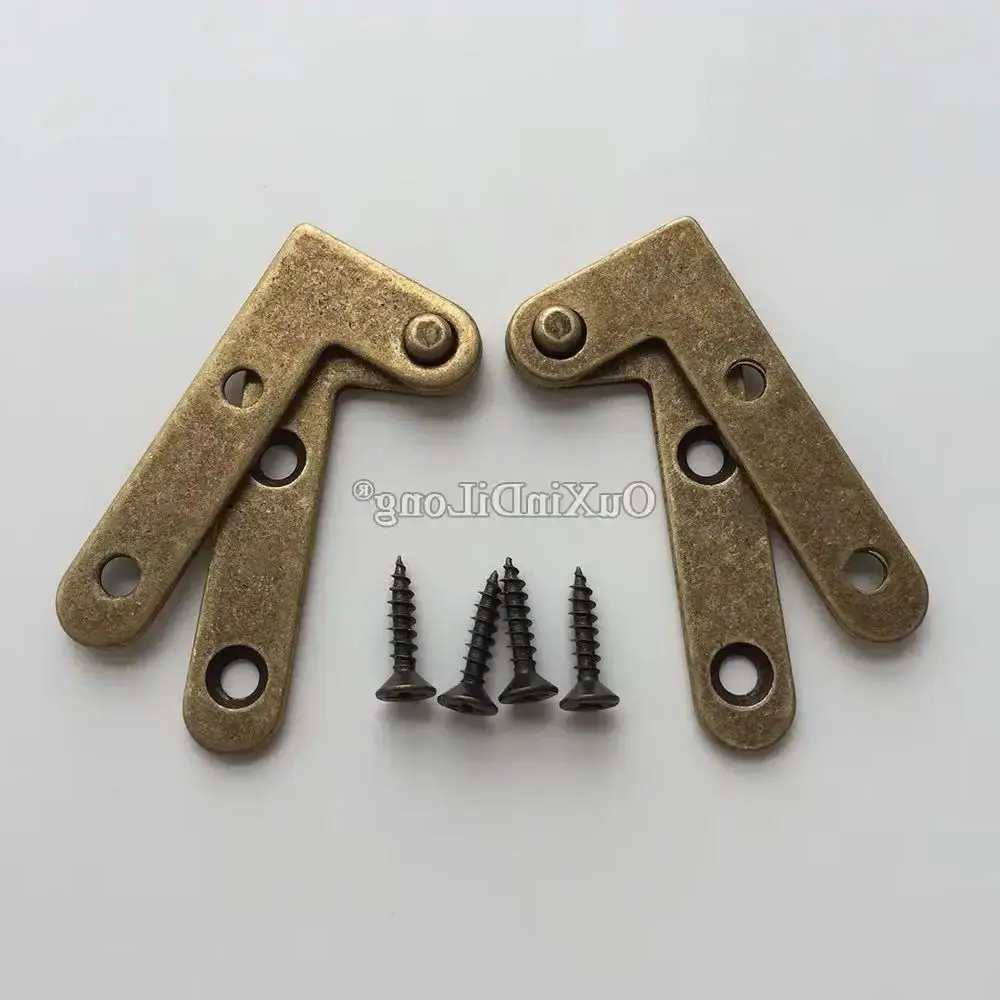 Classic 6Pairs Solid Brass Door Pivot Hinges Invisible Hidden Furniture Cabinet Hinges Wood Case Box Dresser Hinges Brass/Bronze