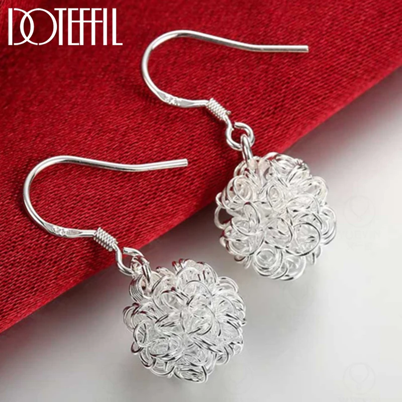 

DOTEFFIL 100% Real 925 Sterling Silver Elegant Soft Winding Drop Earrings for Women Wedding Jewelry New Trendy Earrings