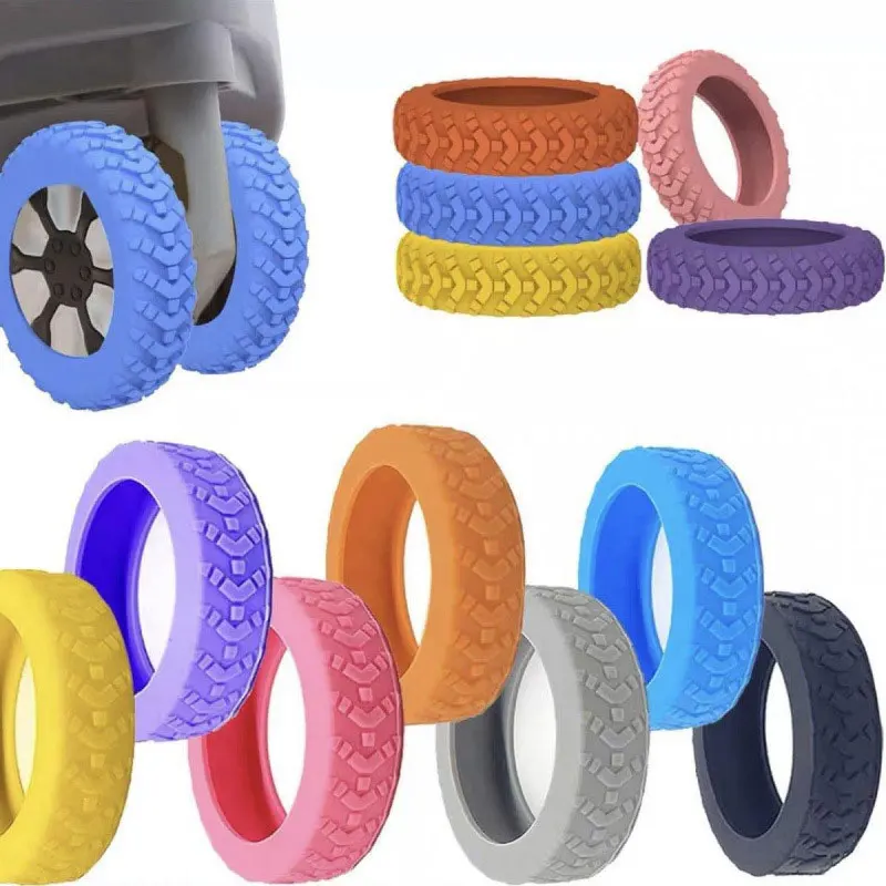 4/16PCS Suitcase Wheels Protection Cover Silent Rubber Luggage Roller Cover Trolley Box Casters Cover Travel Luggage Caster Sho