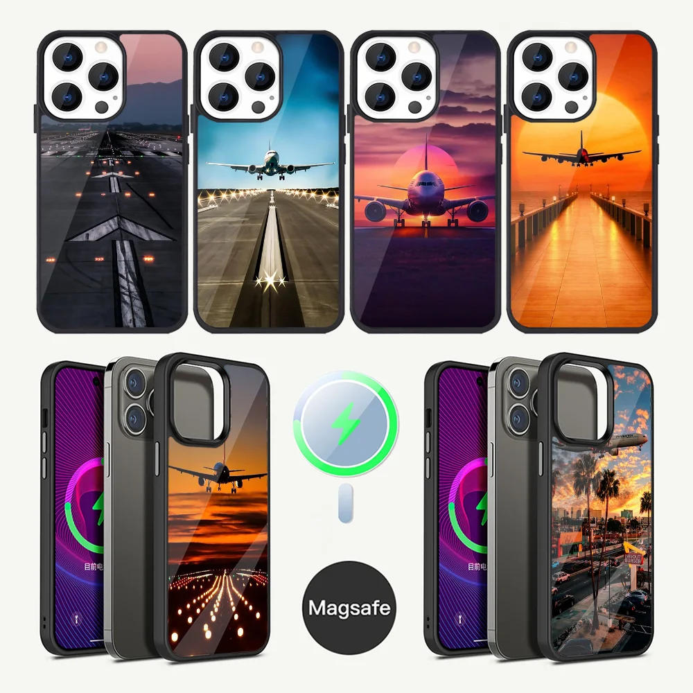 Travel aircraft airport take off  Phone Case For iPhone 16,15,14,13,12,11,Plus,Pro,Max Mini Magsafe Magnetic Wireless Charging