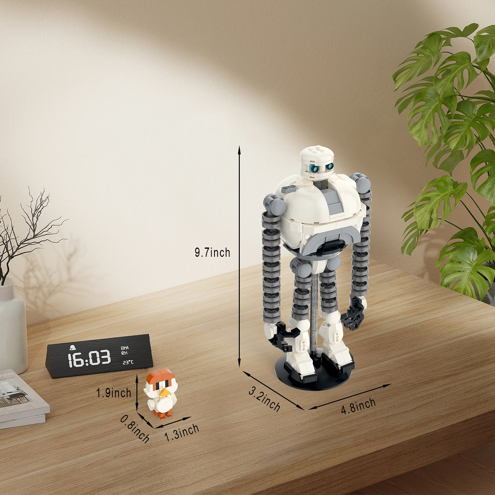 Juego de construcción de Robot Wildarness Roz y Brightbill, figura de acción de Robot, Kit de juguete de construcción de modelo bonito de dibujos animados para fanáticos de las películas, 365 Uds.