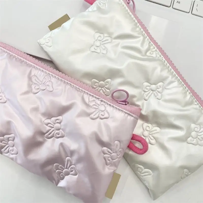 Bows Coin Simple Change Purse Wallet Change Bag Pencil Case Quilted Coin Purse for Woman and Girls 20CA