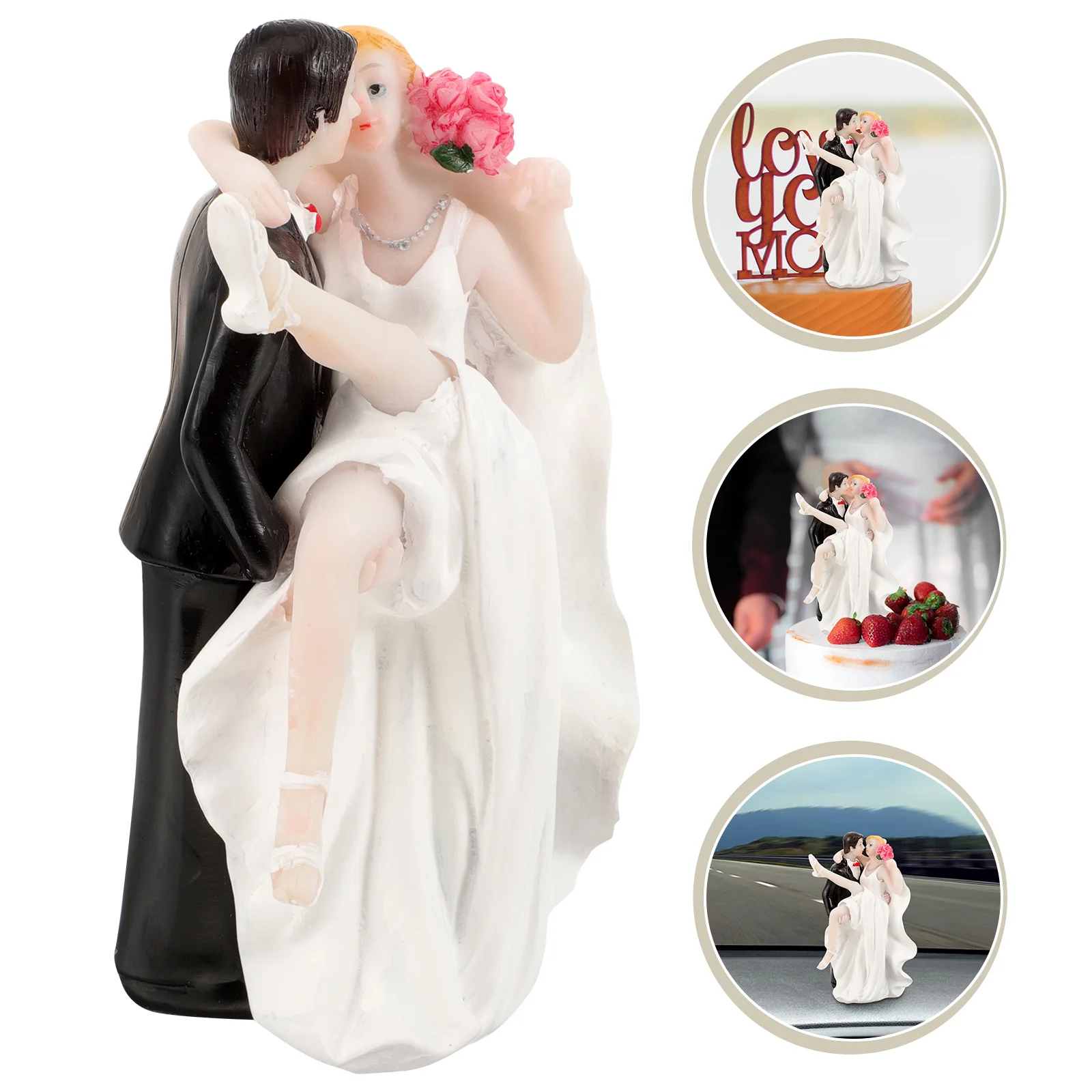 

Creative Couple Shape Resin Ornament for Home Shop Window Holiday Gift Lovers Souvenir Delicate Wedding Decoration Desktop Cake