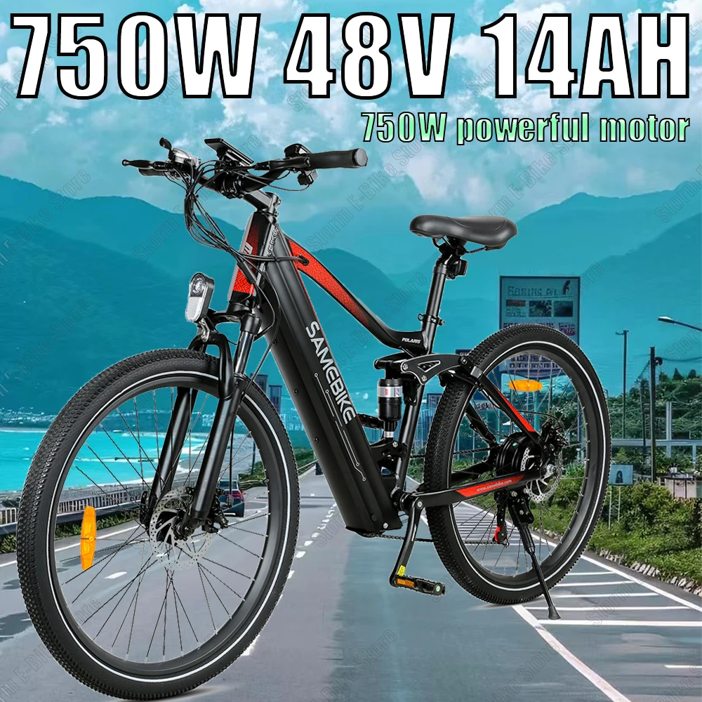 Electric bicycle XD26-II 750W Motor Urban Commuter Electric Bike 48V14AH Lithium battery 26-inch Tire 40KM/H Mountain E-bicycle