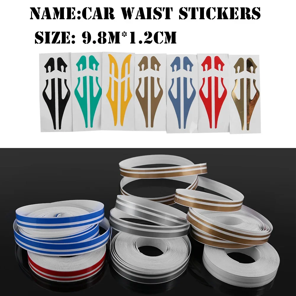 Car Modified Personalized Sticker Pin Stripe Decal,9.8m Color Stripes for Hood, Body Waist Long Strip, Door Exterior Accessories