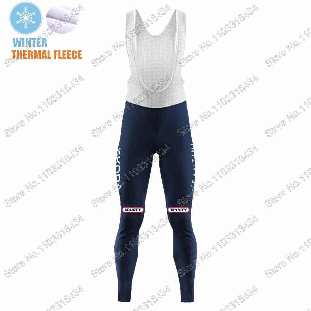 Maillot Wanty 2024 Team Cycling Jersey Set Long Sleeve Thermal Fleece Winter Clothing Road Race Bike Pants Jacket Suit MTB Ropa