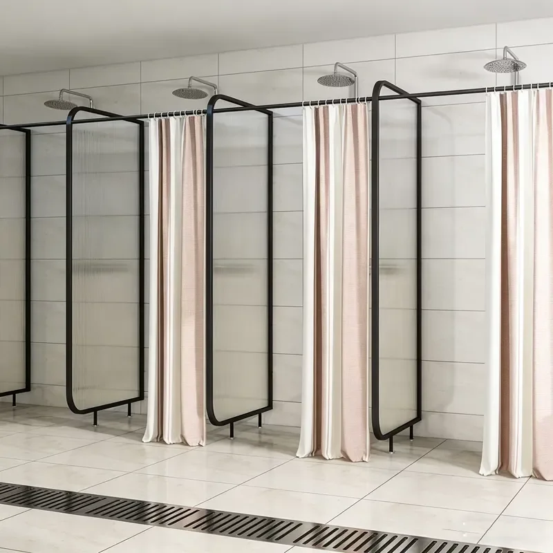 Modern Waterproof Soundproof Changhong Glass Powder Coated Steel Toilet Partition