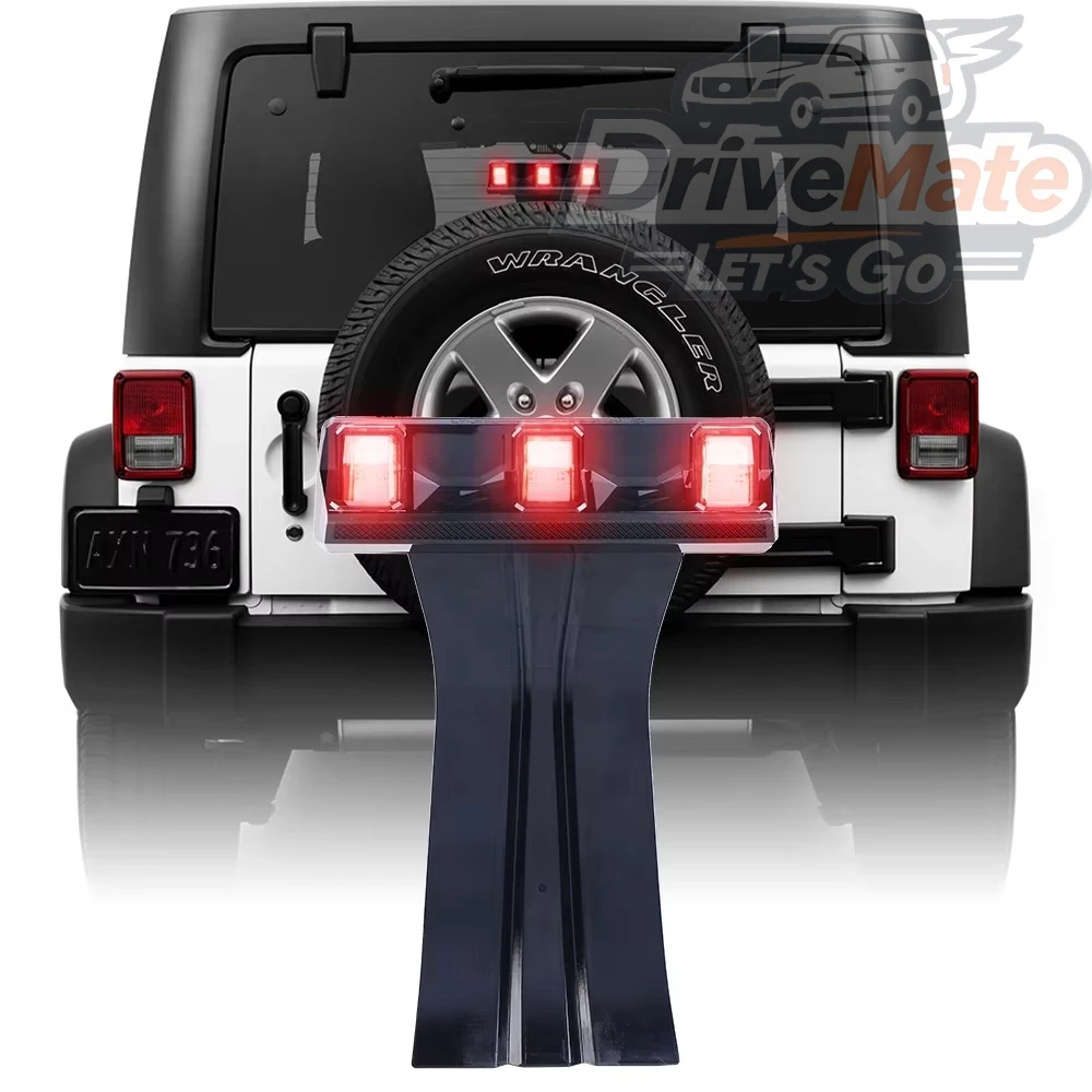

Third 3rd Car Brake Lights Led Rear Light W/ Clear Lens High Mount Stop Tail Light Compatible With 2007-2018 for Jeep Wrangler