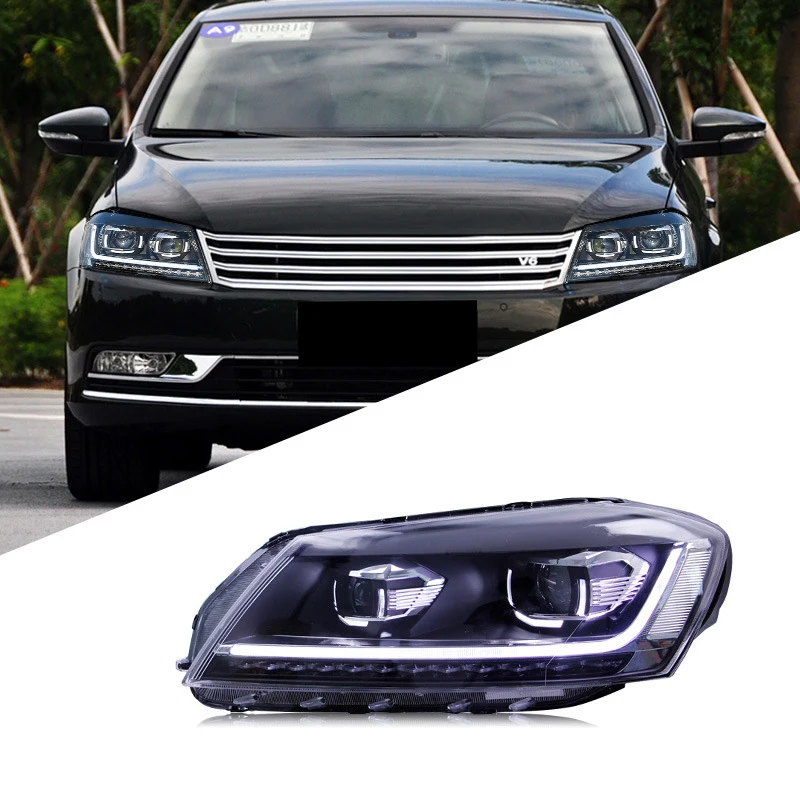 2pcs For Volkswagen Passat B7 Headlight 2012-2016 Passat European LED DRL Hid Headlight Angel Eye Dual Xenon Beam Accessories