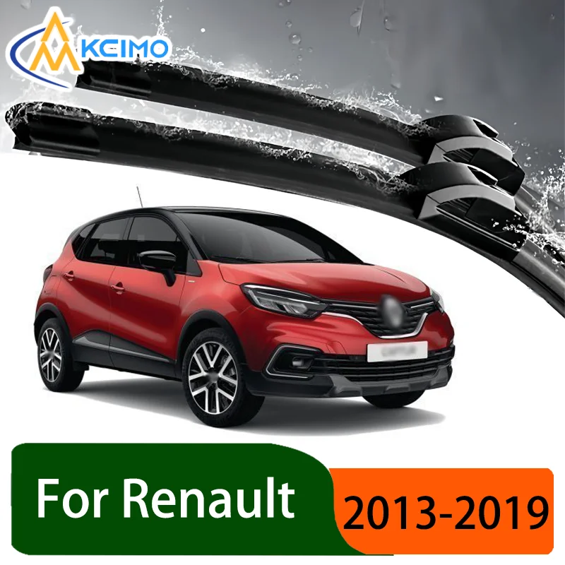 

Silent Black Front Rear Wiper Blades Set for Renault Captur J87 2013–2019 Auto Windscreen Windshield Window Wiper Accessories