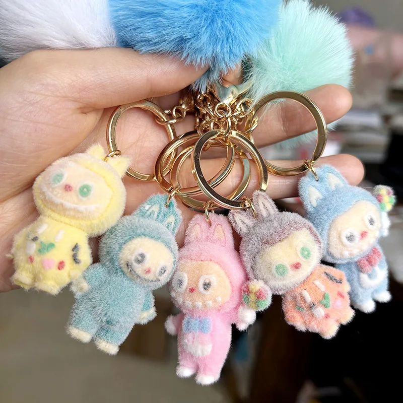 

Аниме Zimomo Mokoko Kawaii флокированный брелок, плюшевый шарик, кулон, уродливая милая кукла, брелок для ключей, сумка, аксессуары для ключей от машины, креативный подарок для фанатов