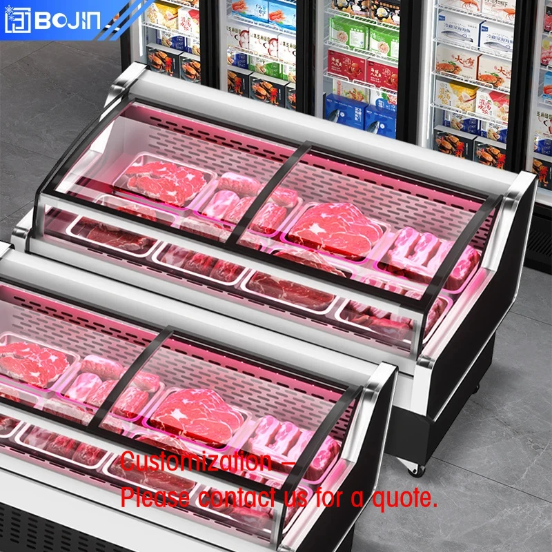 custom.Commercial Single-Temperature Direct Cooling Refrigerated Display Cabinet Digital Temperature Control Beef Mutton Pork Fr