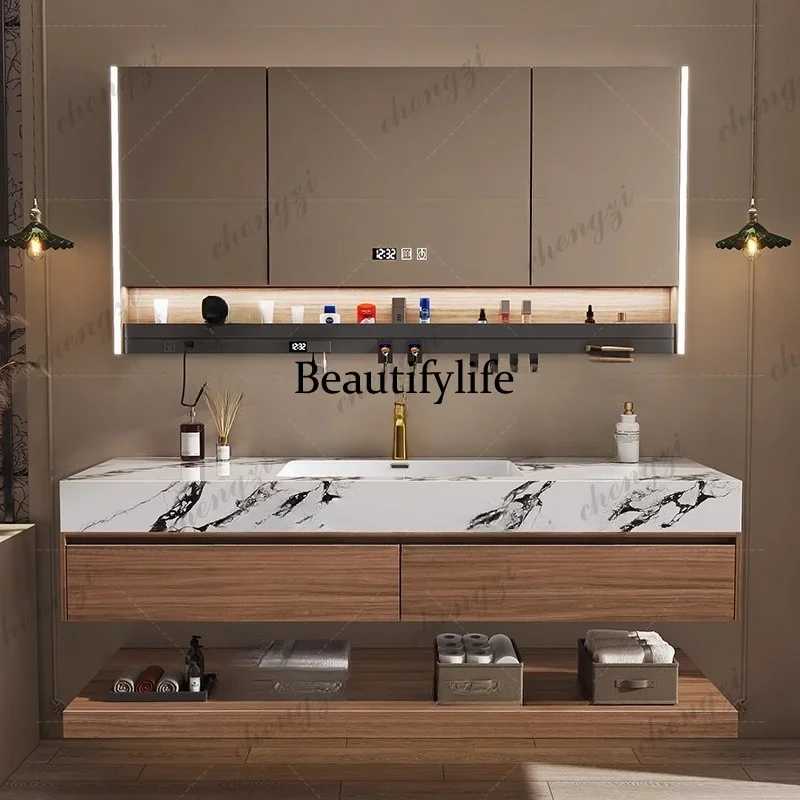 M02 Toilet Wooden Bathroom Cabinet Storage Accessories Mirror Modern Dressers Bathroom Cabinet Wall Over Gabinete Hotel Furnitur