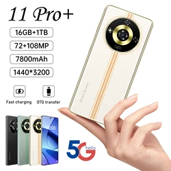 2024 Global Version Mobile Phone 11 Pro+ 7.6inch SmartPhone 16G+1T 5G Dual Sim Android 14.0 Unlocked 108MP 7800mAh Cell Phone