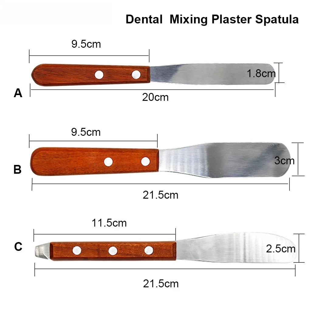 

Dental Alginate Mixing Plaster Spatula Knife Impression Material Wooden Handle Spatula Dental Lab Gypsum Spatula Dentist Tools