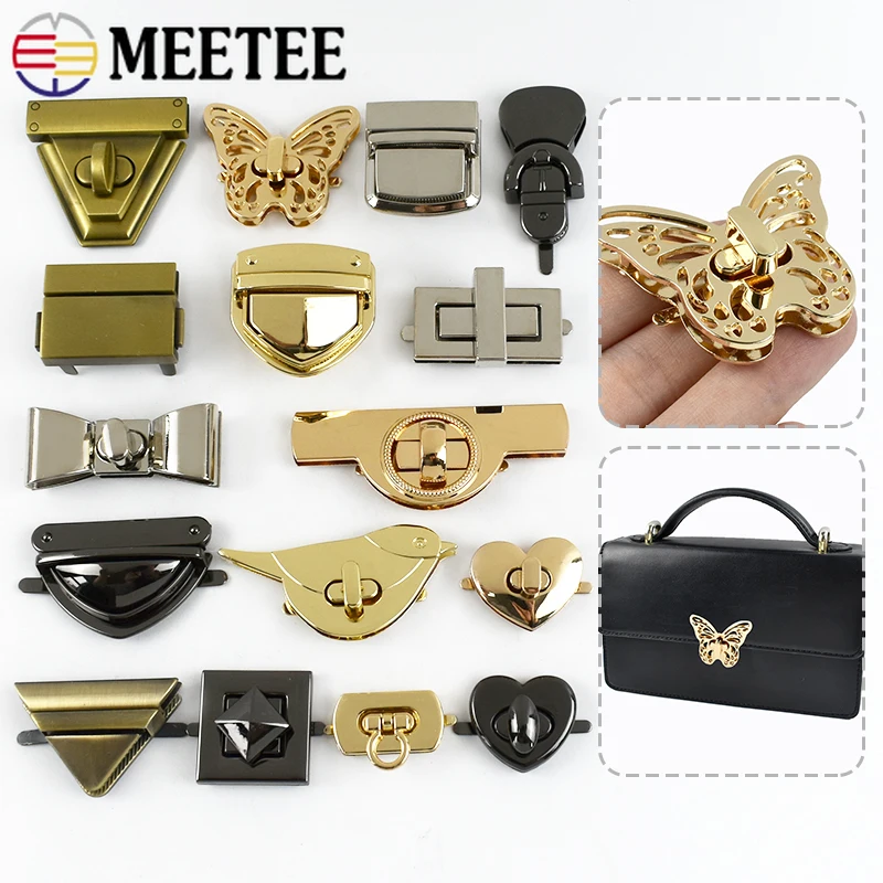 

2Pcs Metal Bag Twist Turn Lock Buckle Handbag Replacement Closure Clasp Purse Decorative Buckles DIY Bags Hardware Accessories