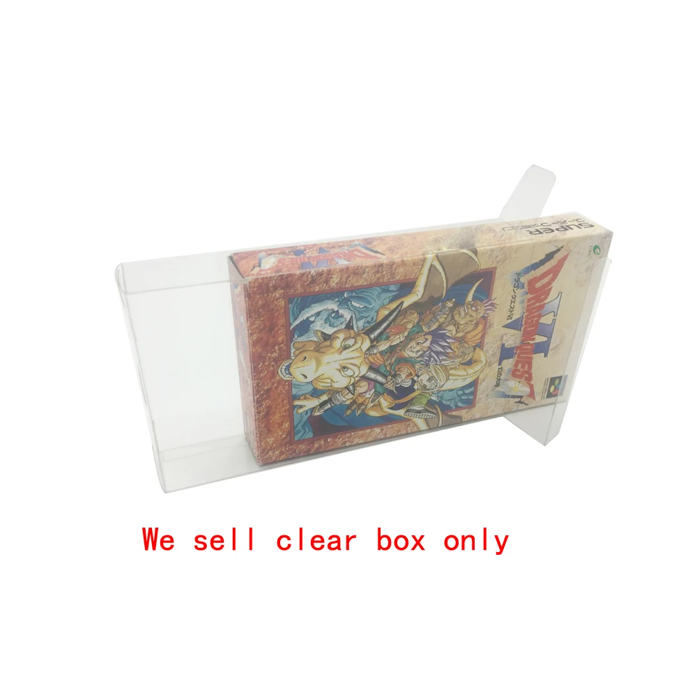 10PCS Transparent Display  PET  plastic box  For  SFC   Japan  game  Protection  storage cover