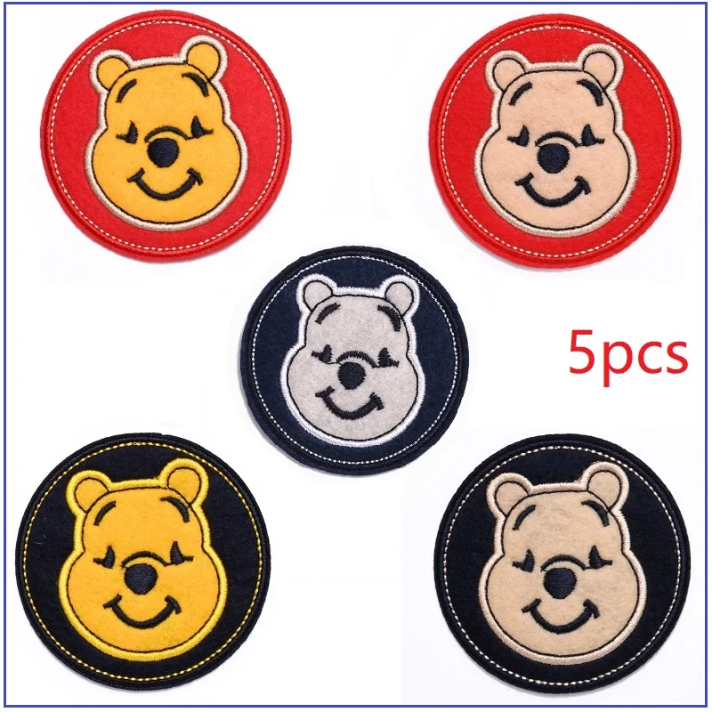 5/11Pcs Cartoon Anime Cute Bear Winnie the Pooh Patch For DIY Sew on Child Clothe Ironing Patches Jeans Embroidered Applique