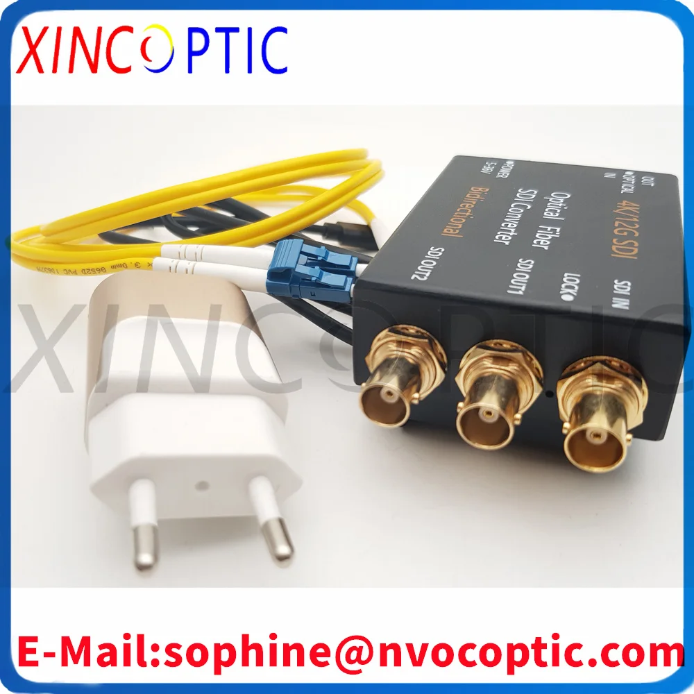 1Ch 4K/12G SDI  Bidirectional  Fiber Optic Converter/Extender/Transceiver With 12G Duplex 1310nm LC 10KM SFP Compatible DC5-36V