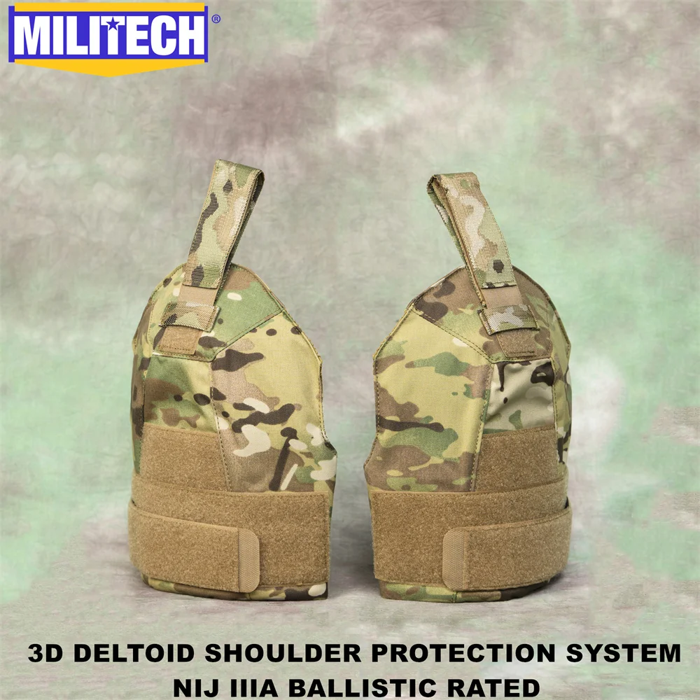 MILITECH-NIJ Level 3A 0108.01 3D Shoulder Ballistic Protection System Contoured Deltoid Armor Fits AVS JPC 2.0 CPC LVS Vest