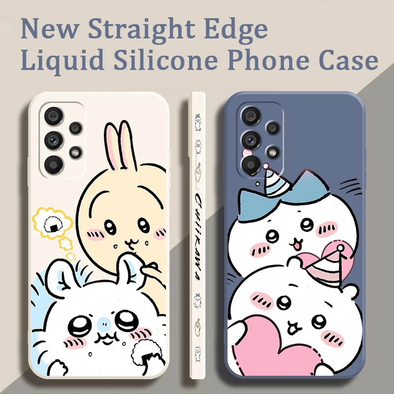 

C-Chiikawa U-Usagi Cute Art Liquid Left Rope For Samsung Note 20 10 A54 A31 A14 A03 A22 A34 A04 A24 A25 Ultra Plus 5G Funda
