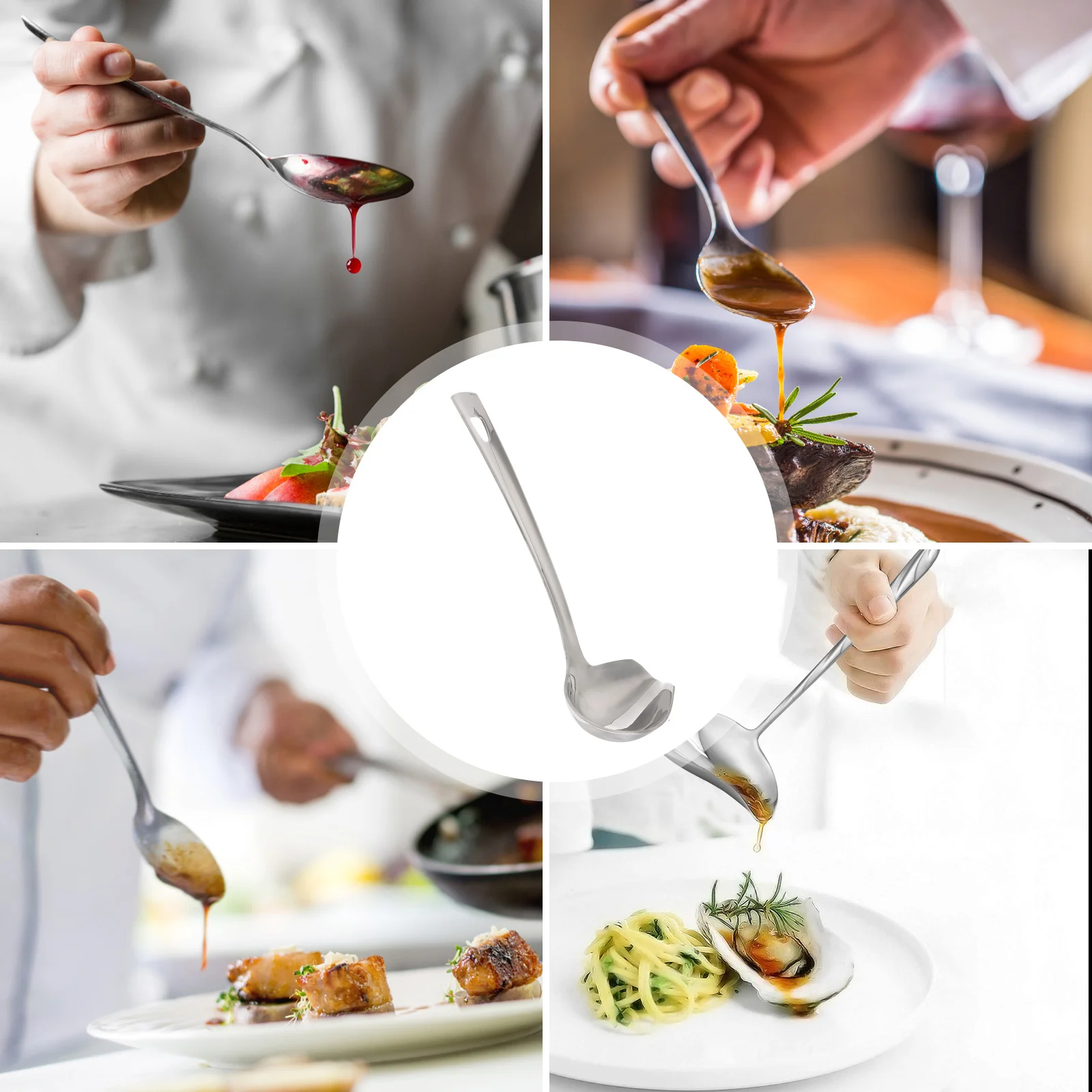 

Stainless Steel Sauce Spoon Tool Salad Dressing Ladle Chocolate Dipping Ketchup Cake Decor Thickened Cutlery