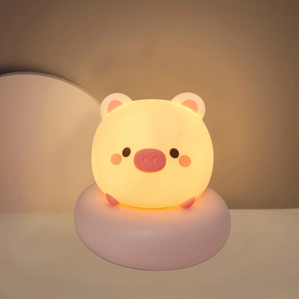 Cute Animal Night Light for Kids 3 Level Dimmable Nursery Sleeping Lamp Touch Control Nightlight for Breastfeeding Toddler Decor