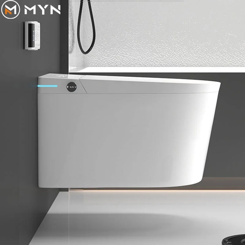 Modern Design Ceramic White Bidet Toilet Seat Automatic Wall-Hung Multi-Function Smart Heating One Piece Structure for Bathroom