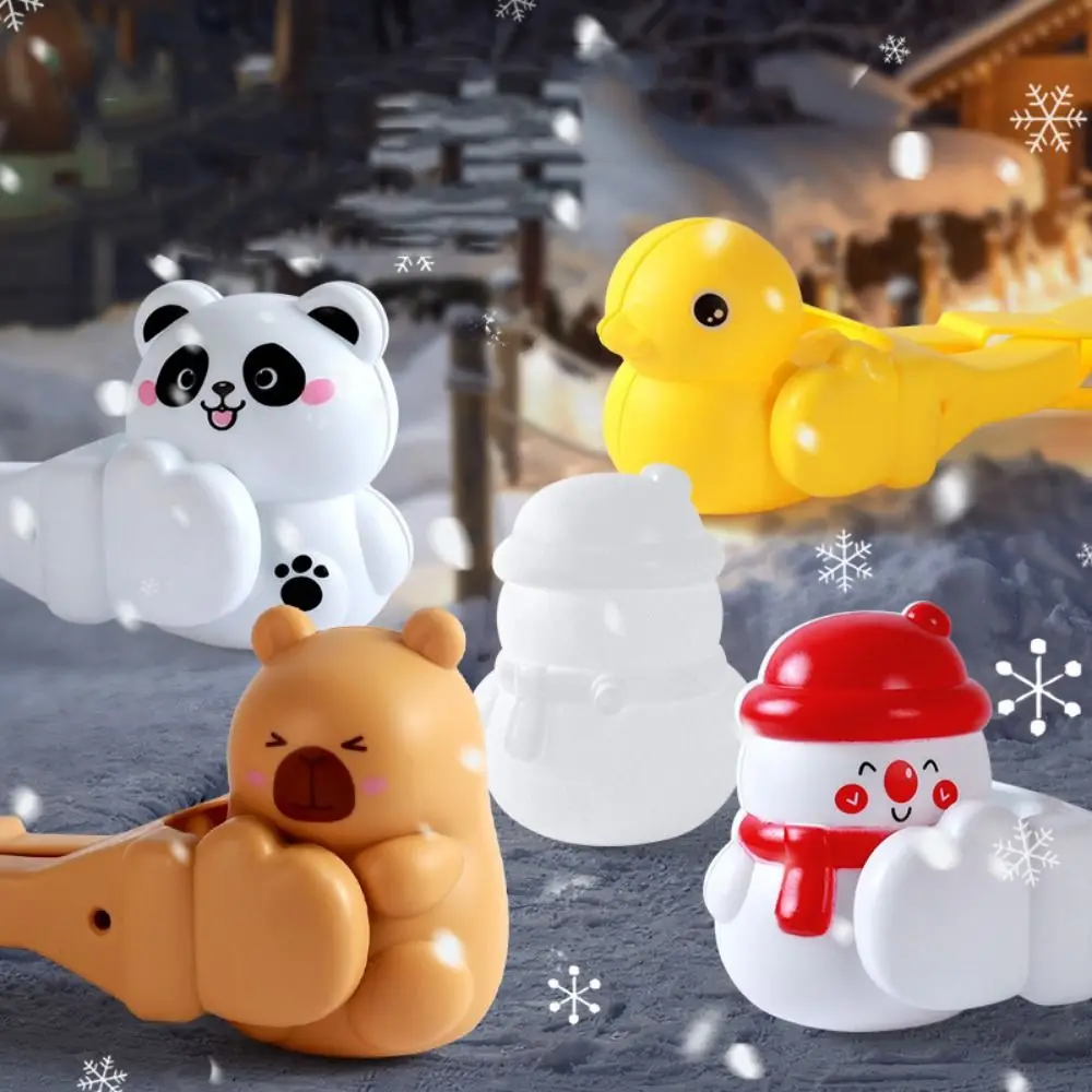 ABS Winter Snowball Maker Toy Panda Anti-slip Handle Snow Duck Ball Making Tool Capybara Wear-resistant