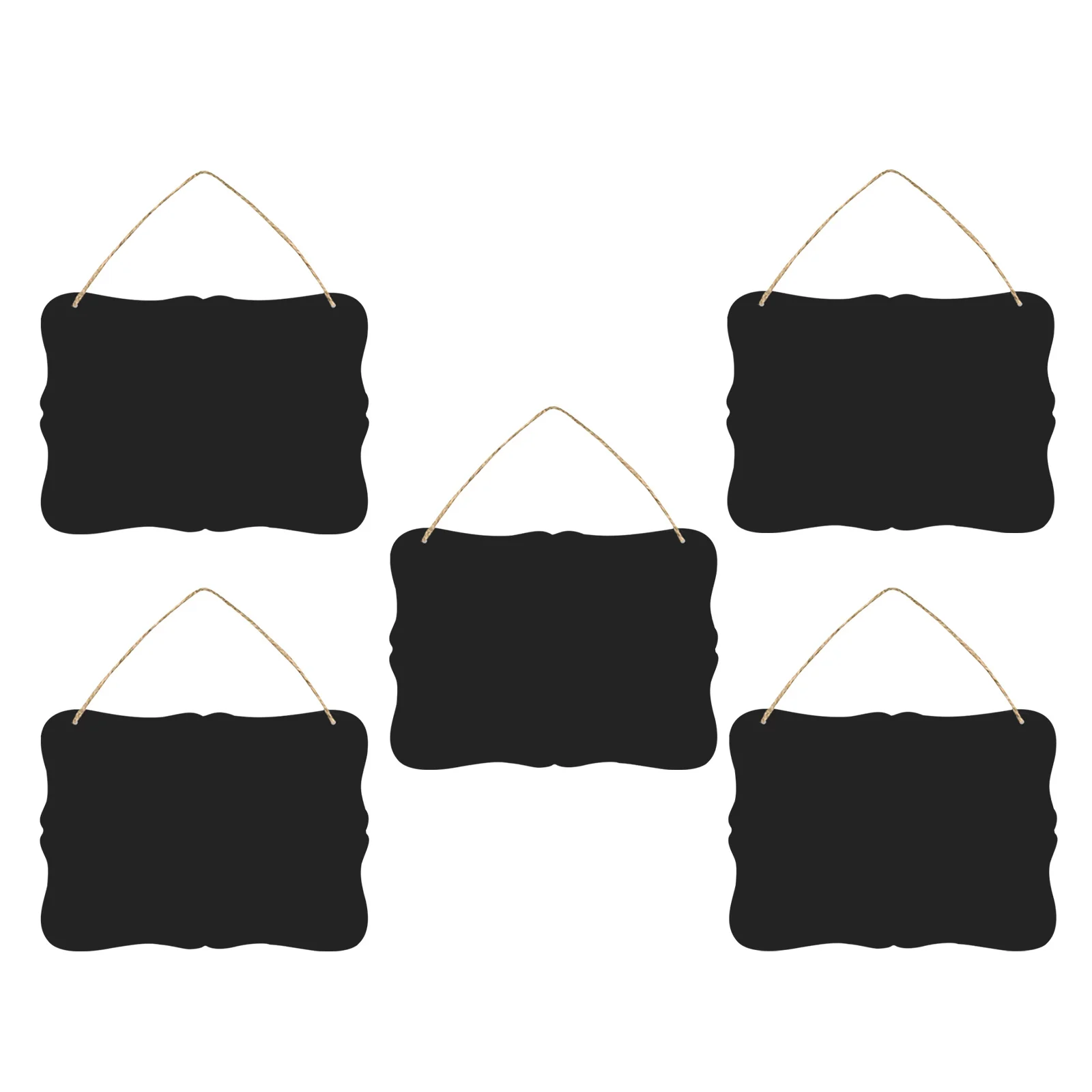 5Pcs Hanging Message Blackboard Double Sided Wooden Chalkboard Sign for Business Menus Home Reminders Rustic Style Decor