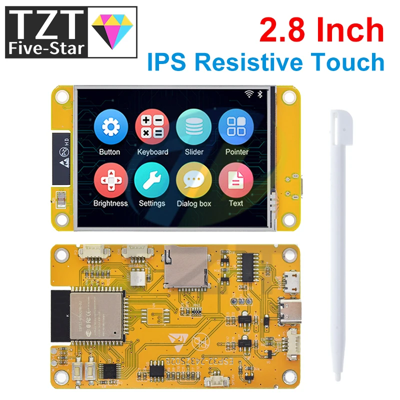 1 peça esp32 lvgl wifi e placa de desenvolvimento bluetooth 2.8 polegadas lcd módulo tft 240*320 tela de exibição inteligente com toque WROOM 2.8 polegadas