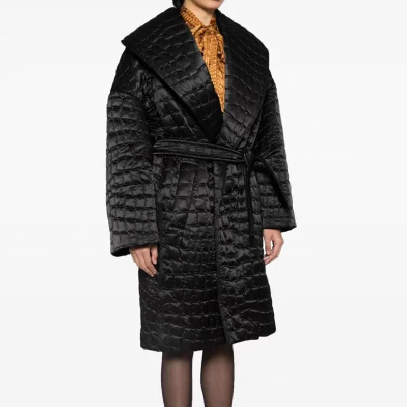 HKSH Herbst Winter Neue Frauen Flut Gepolsterte Mantel drehen-unten Kragen Bund Casual Cape High Street Chic Warme Baumwolle jacke HK10652