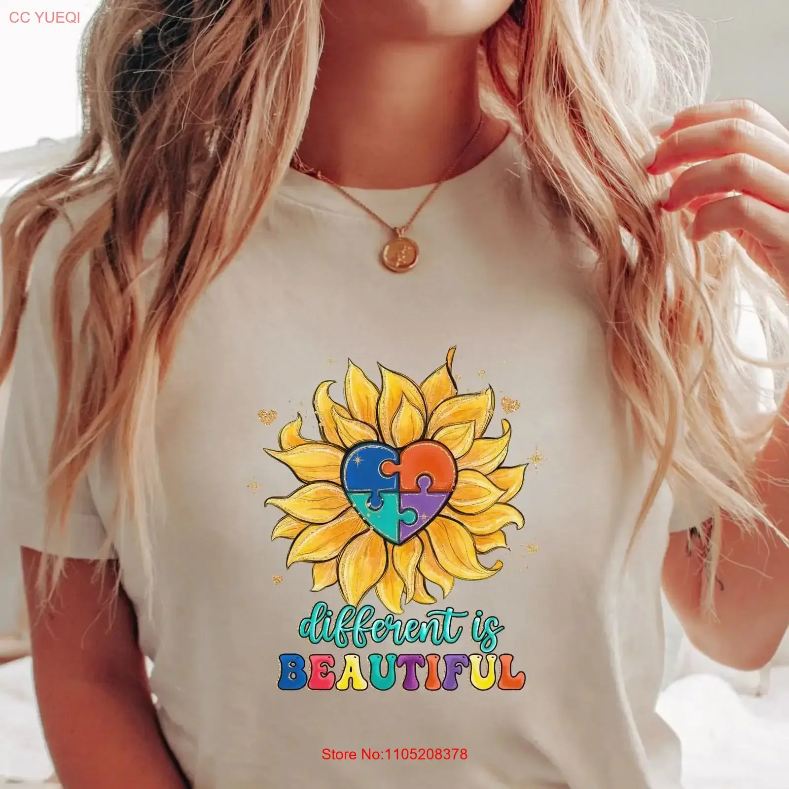 Different is Beautiful Autism Awareness T Shirt NeurodivergenT Inclusion Mental Health Mom vintage Washed Stylish