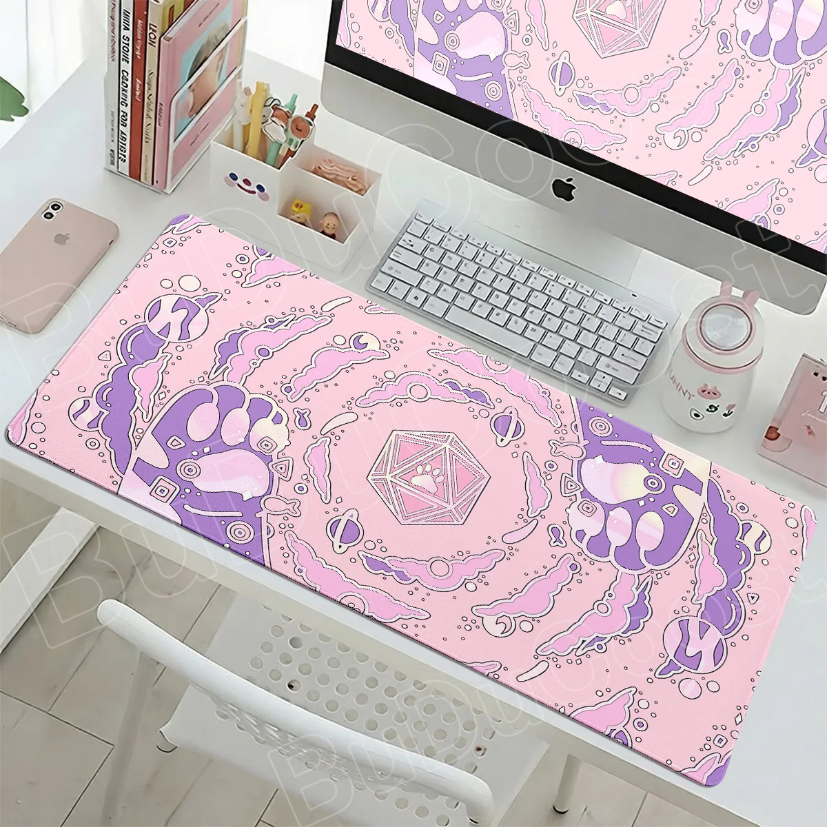 Cute Ins Style Pink Cat Paw Mousepad Washable Anti-slip Rubber Desk Pad for Gaming Office Study Dormitory Computer Keyboard Mats