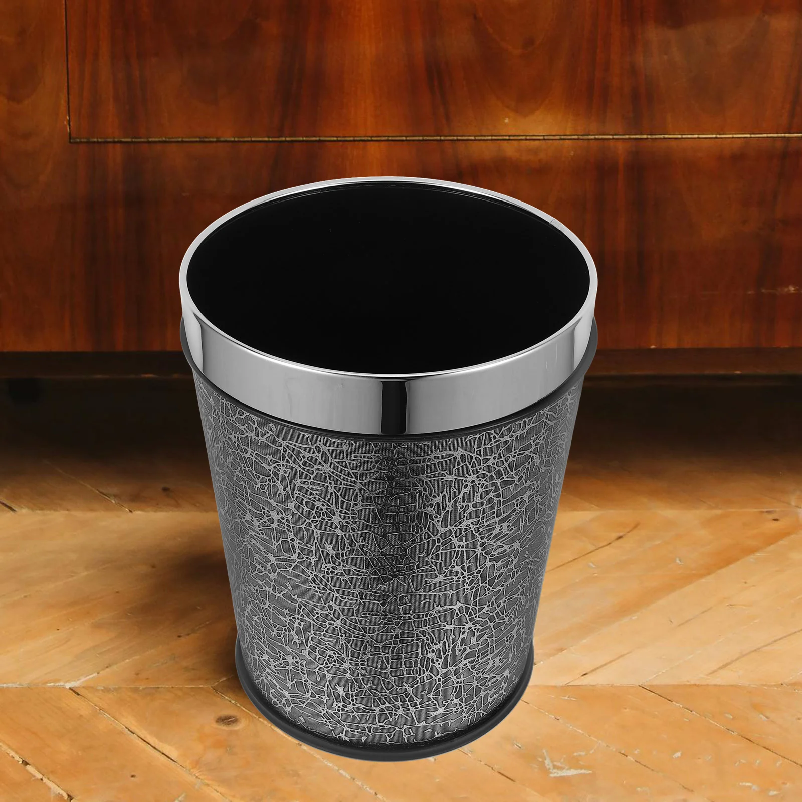 Garbage Container PU Trash Bin Round Lidless Garbage Can for Office Studio Home Round Trash Can