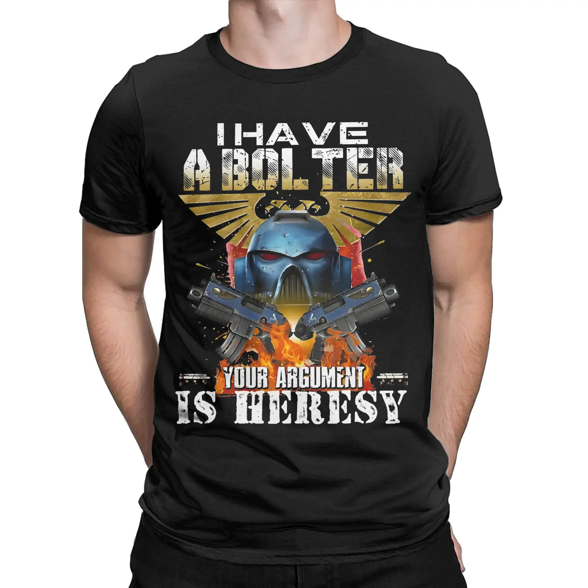 Aesthetic I Have A Bolter Your Argument Is Heresy War-hammers T Shirt Men's Cotton Short Sleeve  Crewneck Summer TopsTops