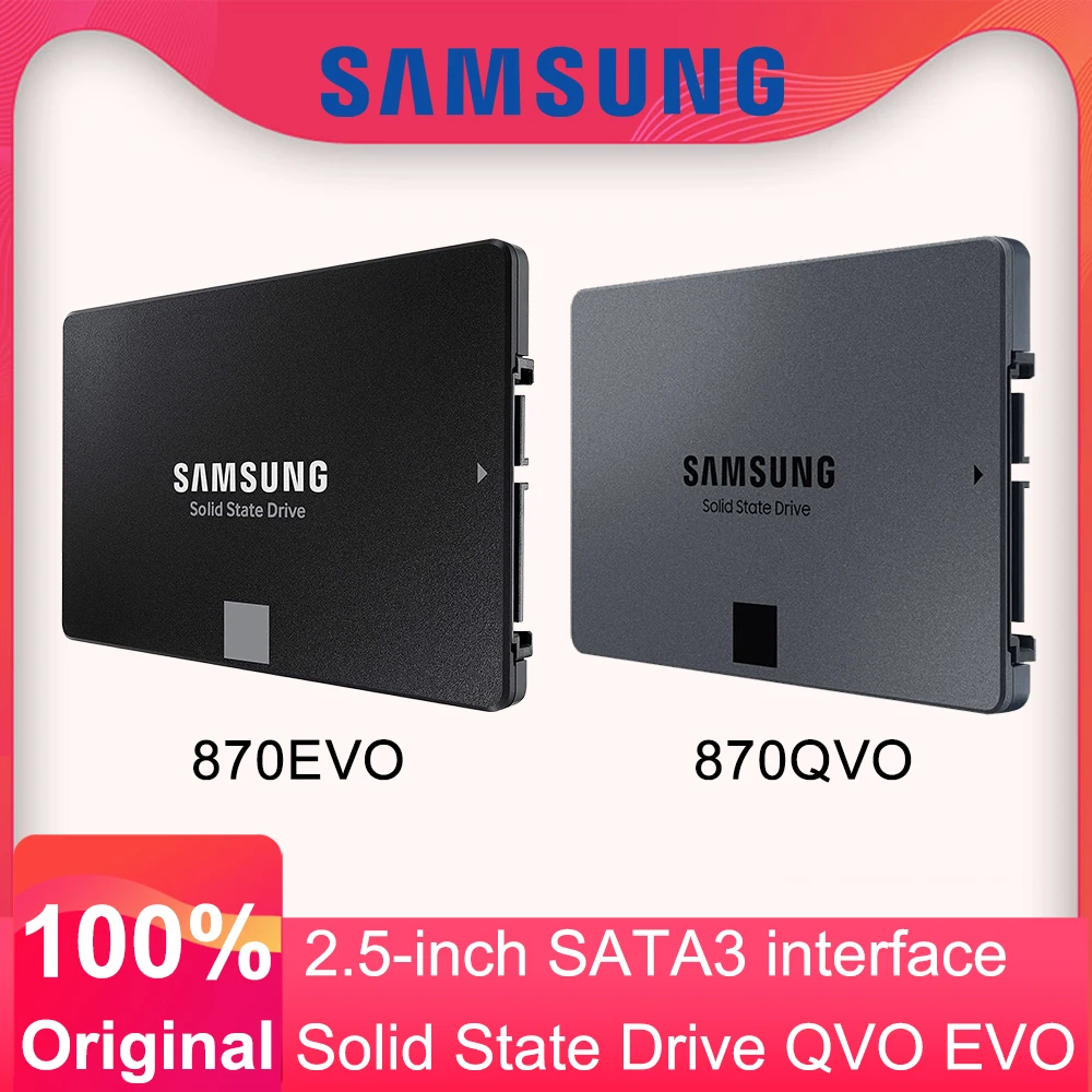 ذاكرة تخزين USB داخلية صلبة للكمبيوتر المحمول أو الكمبيوتر المكتبي SAMSUNG SSD 870 EVO 500GB 250GB QVO 1TB 2TB 4T 8TB 2.5'' SATA Internal Solid State Drive Storage USB 3.0 For Laptop or Desktop