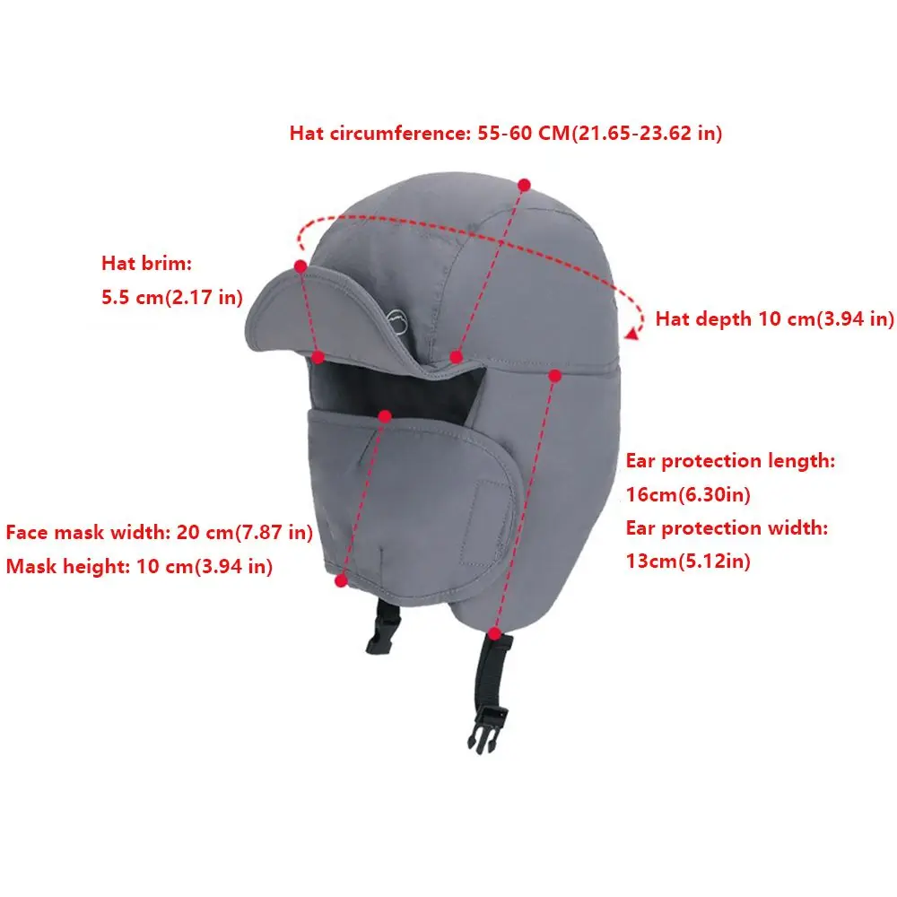 Windproof Winter Lei Feng Hat Thickened Head Cover Warm Ski Hat Ear Protection Hat Cold Proof Outdoors Cycling Cap Hiking 6