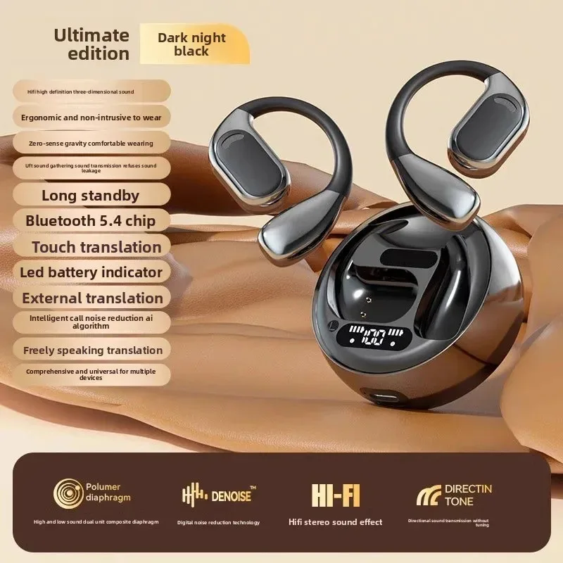 

Real-time AI Translation Wireless Bluetooth 5.4 HIFI Sound Earphones Noise Cancelling Intelligent Voice Translator For Business