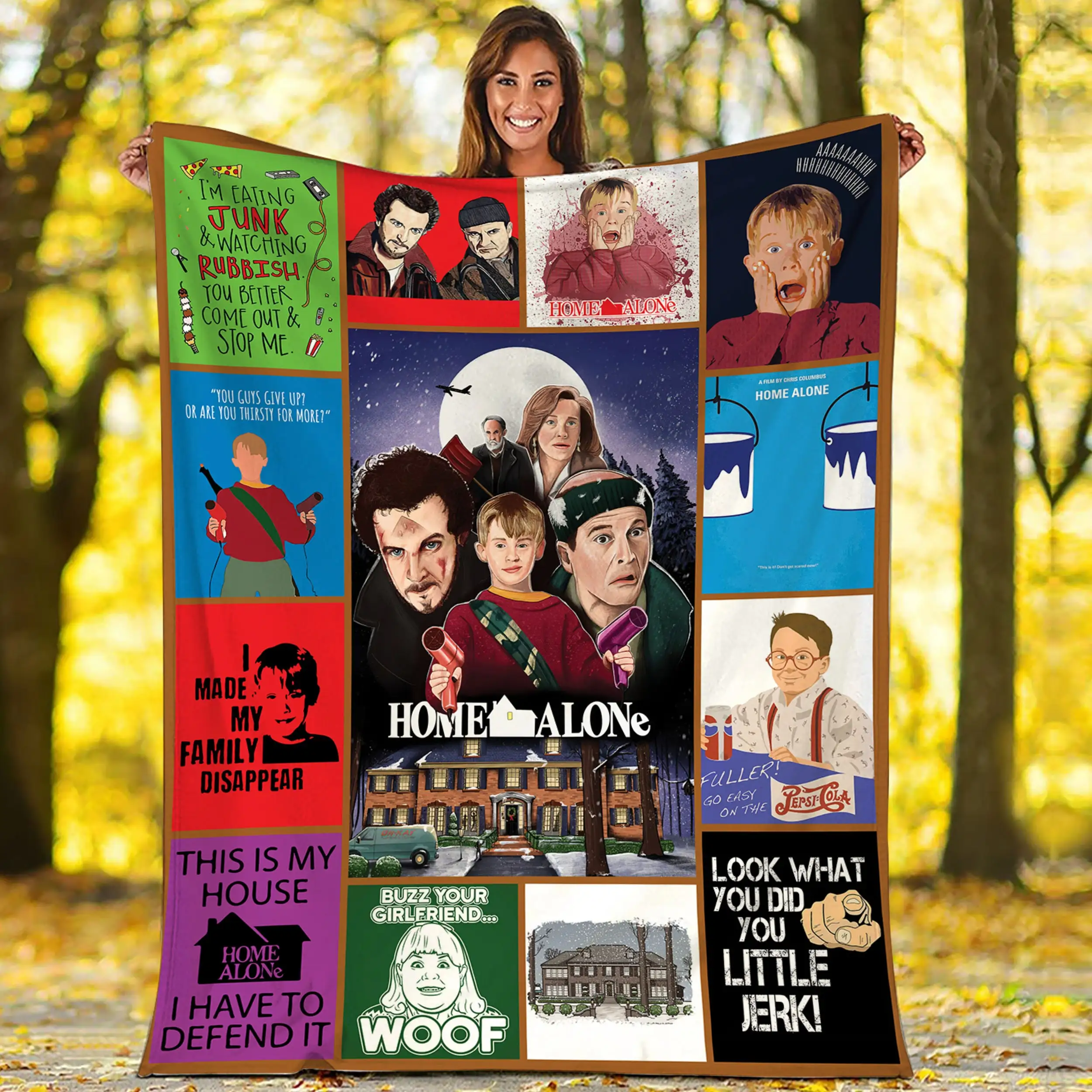 Home Alone Blanket Home Alone Characters Blanket Kevin Fuller Harry Lyme Marv Murchins Blanket for Bed Couch Sofa