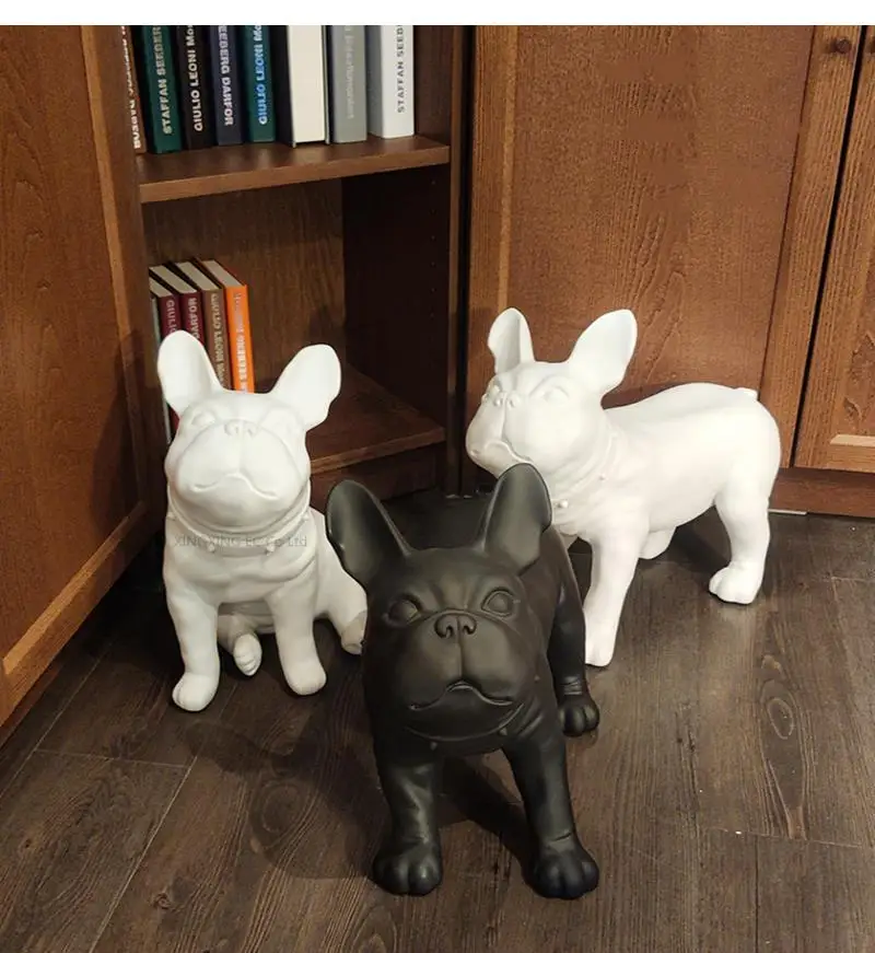 PVC French Bulldog Decoration Accessories Nordic Simulation Dog Model Statue Modern Art Crafts Birthday Gift