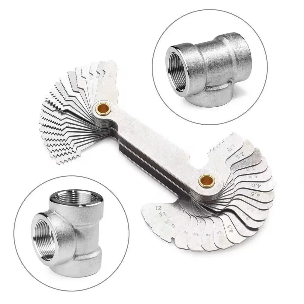 40 Blades Stainless Steel Pitch Scale High Precision Measuring Tool Metric 60 and Imperial 55 Degree One Pcs Thread Gauge Sample