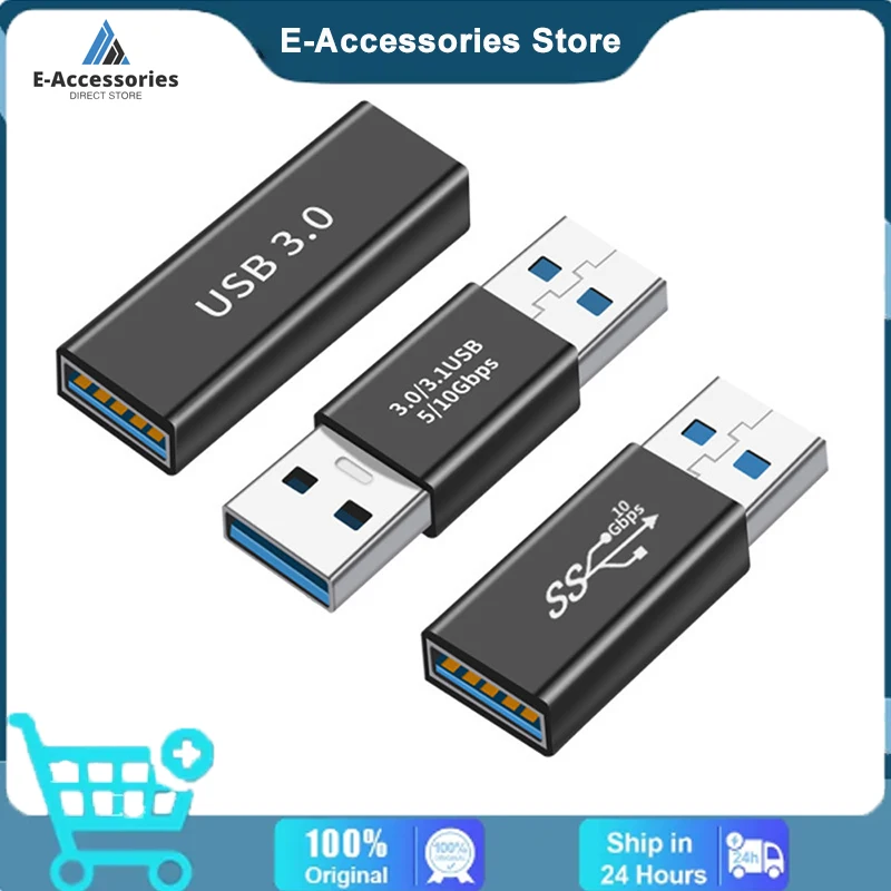 1~3 PCS USB 3.0 Adapter Male To Male Female USB Converter USB To USB Adapter Coupler Changer Connector Durable For PC Laptop