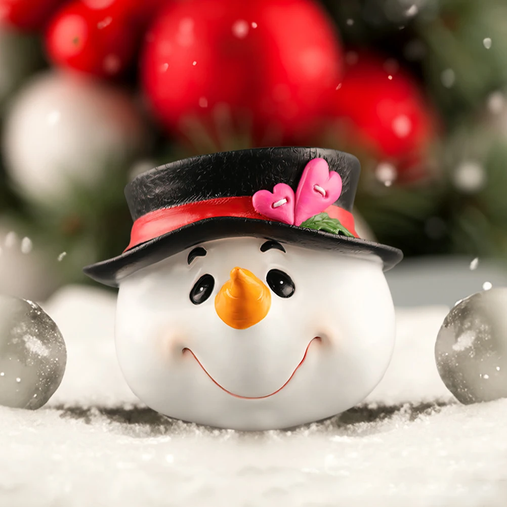 

Christmas Snowman Ornament Resin Desktop Decoration Mini Statue Xmas Party Indoor Outdoor Holiday Home Decor Craft
