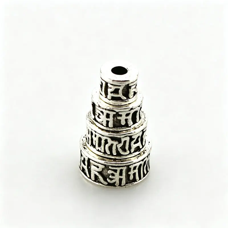 10beads Tibetan Mantras Metal Spacers Beads OM MANI PAD ME HUM 6mm 7mm 9mm 10mm