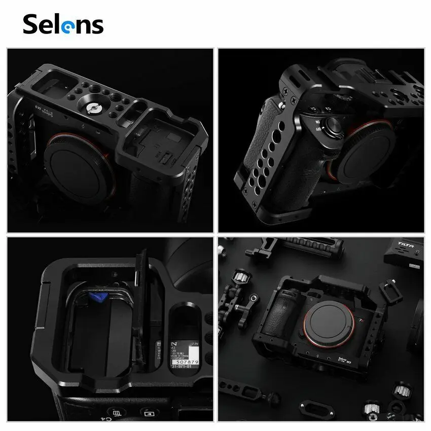 Selens-Poignée supérieure pour appareil photo, chaussure froide, a7iii, a7r3, a7m3, Sony A7RIII, A7III, A7III, alliage d'aluminium, accessoires de photographie